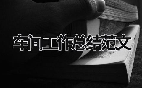 车间工作总结范文模板大全（优选18篇）
