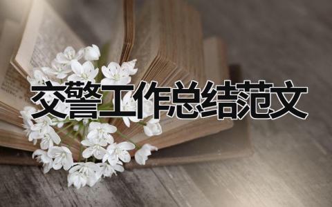 交警工作总结范文模板大全（精选13篇）