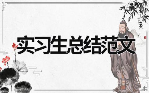 实习生总结范文模板大全（精选11篇）