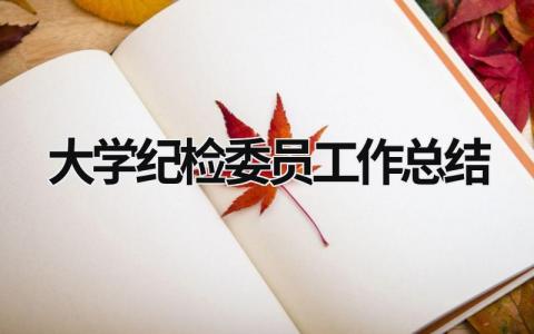 大学纪检委员工作总结范文模板大全（精品6篇）