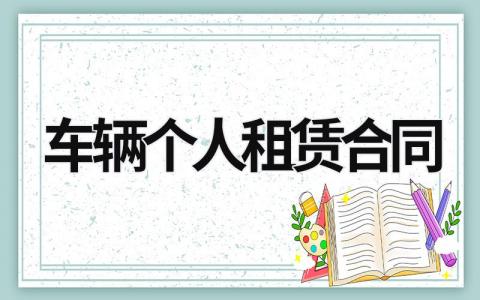 车辆个人租赁合同范文模板大全（精品12篇）