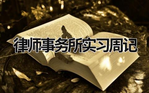 律师事务所实习周记范文模板大全（精品5篇）