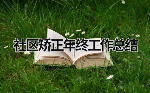 社区矫正年终工作总结 社区矫正工作总结报告以及来年计划 范文模板大全（汇编13篇）