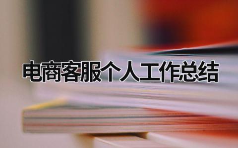 电商客服个人工作总结 电商客服个人工作总结及计划 范文模板大全（汇编8篇）