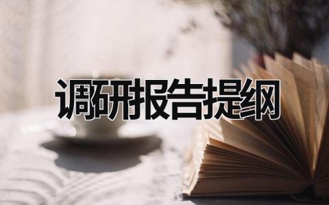 调研报告提纲 调研报告提纲格式范文 范文模板大全（汇编14篇）