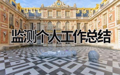 监测个人工作总结 监测总结报告包括哪些内容 范文模板大全（汇编10篇）