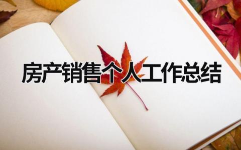 房产销售个人工作总结 房产销售工作总结和计划 范文模板大全（汇编9篇）