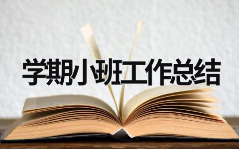 学期小班工作总结  范文模板大全（汇编18篇）